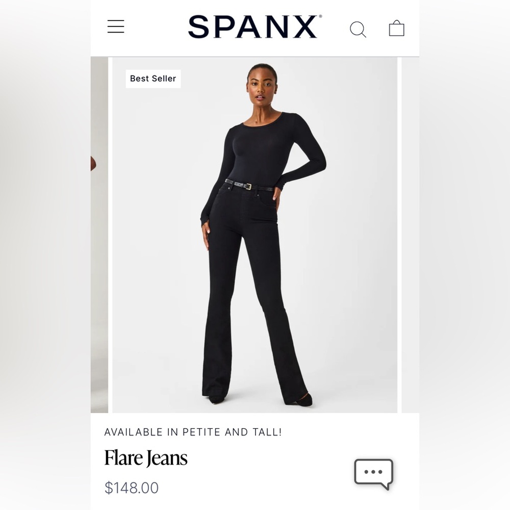 NWT SPANX FLARE JEANS in CLEAN BLACK